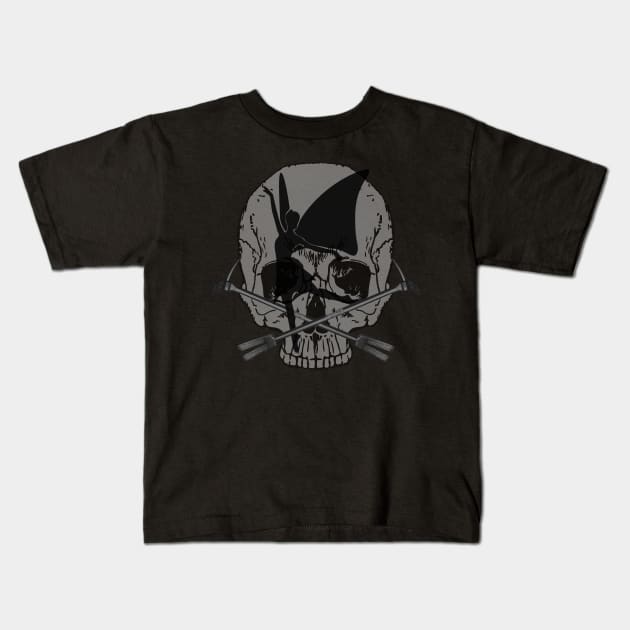 The Jinx Fairy black flag (skull & crossbones) Kids T-Shirt by chrisphilbrook